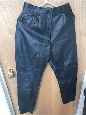 High-Rise Black Leather Women’s pants
